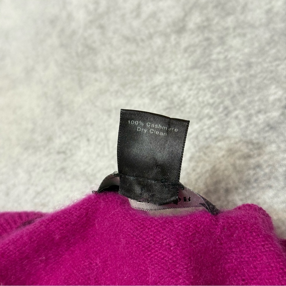 Ann Taylor 100% Cashmere V Neck Sweater Fuchsia Barbiecore Soft Girl S Cozy - Picture 3 of 6